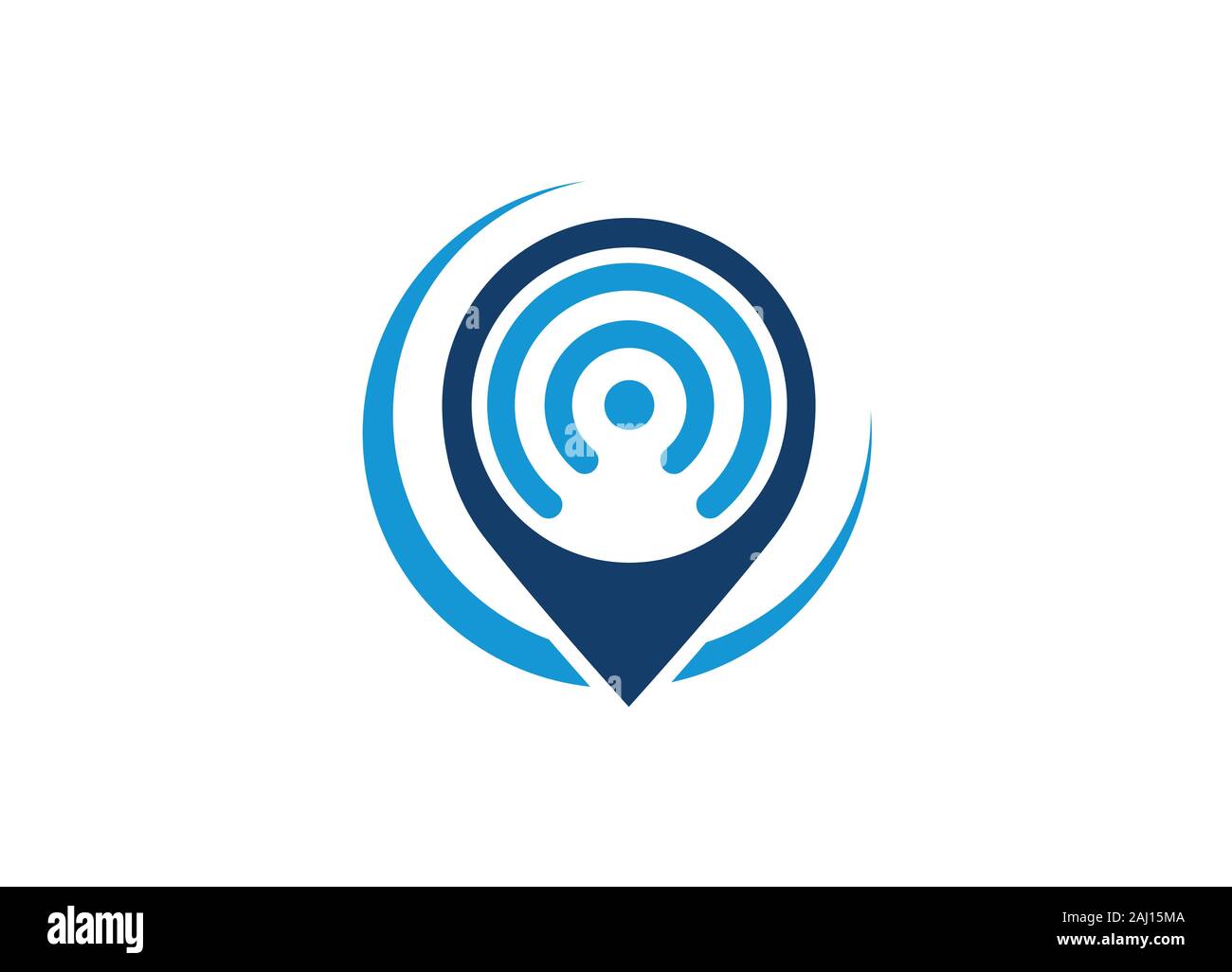 Icona della posizione. Puntatore Mappa segno. Navigation Pin simbolo. Creative logo design modello. Illustrazione Vettoriale