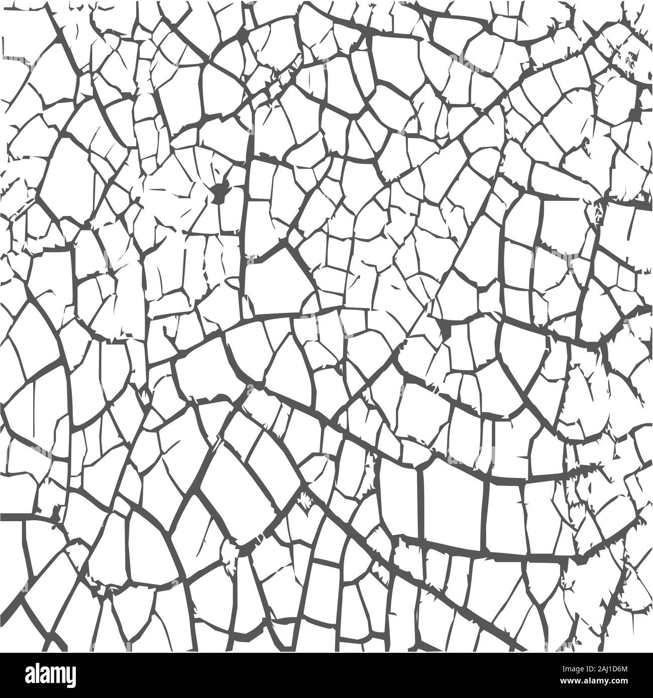 Incrinato argilla, terra o texture di vetro. Stock illustrazione vettoriale isolati su sfondo bianco. Illustrazione Vettoriale