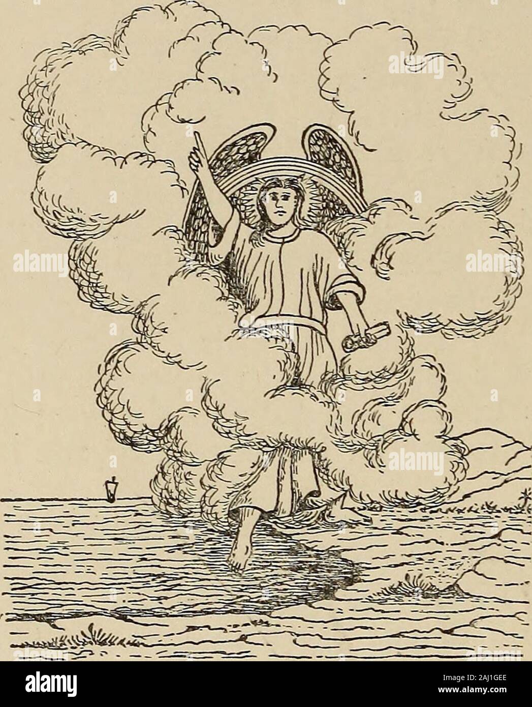 Il Libro della Rivelazione ; uno studio dell'ultimo libro profetico della Sacra Scrittura . nd i loro peccati di omicidio, stregoneria, la fornicazione, il furto, eper tenere gli altri dal seguire le loro orme. Ma appearsfrom versetti 20 e 21, che il residuo di uomini che non sono stati abbattuti,non pentirsi e ruotare dai loro peccati, e così sono stati lasciati per laterjudgments. Questo esercito di soldati di cavalleria infernale, essendo composto ofSPIRIT esseri simili a Scorpion locuste, sarà come thembe invisibile all'occhio naturale e pertanto non può essere contrastato, orwarred contro, dalle armi carnali. Quelli attaccati sarà quindi bewithout qualsiasi Foto Stock