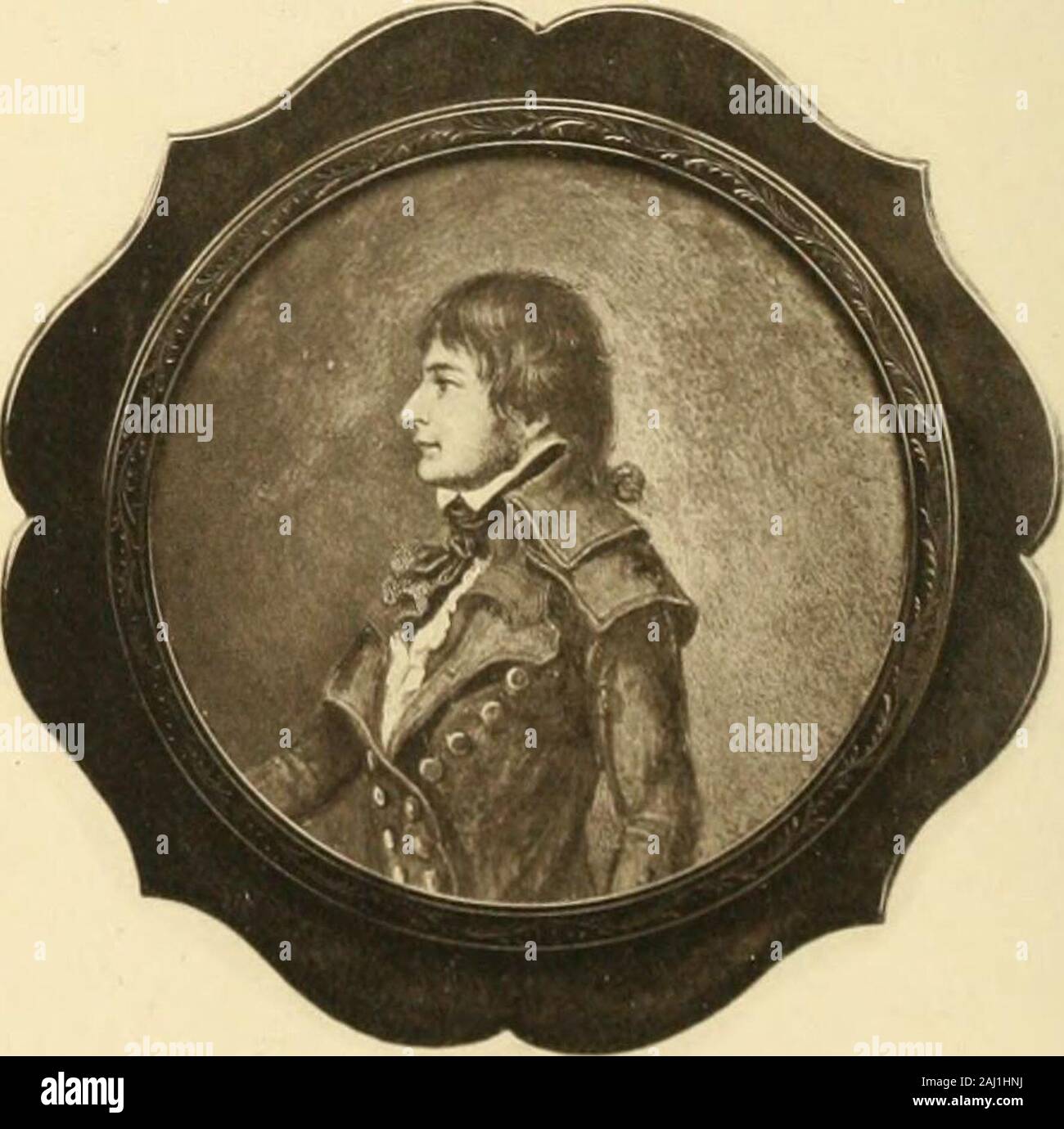 Catalogo di & medievali più tardi antichità contenuta nel Museo Mayer, compresa la Mather collezione di miniature e medaglie relative alla famiglia Bonaparte . 642.658.. 643646. Le reliquie della famiglia Bonaparte : MATHER collezione. 93 ritratti in miniatura. 642. Carlo Bonaparte, nativeof Corsica, il padre di Napoleone.1746-1785. In avorio. Formerlyin la raccolta del compianto EmperorNapoleon III. Diam. 2iin. 4. 9. 73. Ho 643. Letitia, moglie di CharlesBonaparte, nee Letitia Ramolino,madre di Napoleone, afterwardsstyled Madame semplice. 1750-1836. In avorio. Firmato, Dun.2jin. X 2a. 4. 9. 73. 2 644. Foto Stock