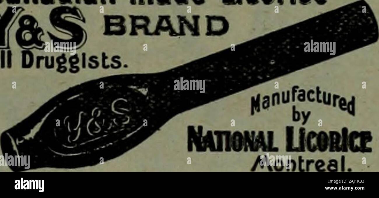 Canadian grocer luglio-dicembre 1908 . Ag"nts 1 GREEN & CO., 2B Front St. E. Toronto IV. H. ESCOTT, WInnlpoa Afatfe da EawardU. Nazione & Co., Bristol, Inghilterra canadese Ueorlce realizzati tutti i droghieri.. nuracturgj NnrnHL UcMtfa Cft Montreal. SOFT MIMTS-5c. caselle. Pellet di ACME-5-lb. latta. M. & R. WAFER- 5c. sacchetti. e una linea completa di losanghe ETC Hard e Soft liquirizia Speciaities appropriato per la pasticceria, groceryand traffici di droga. Listino prezzi e catalogo illustrato su richiesta. TorontoMontrealWinnipegSt. Agenti JohnVancouver R. S. MclndoeJ. M. BrayleyE. W. un"hleyH. S. DalyJ. F. Mowat &. Co Foto Stock