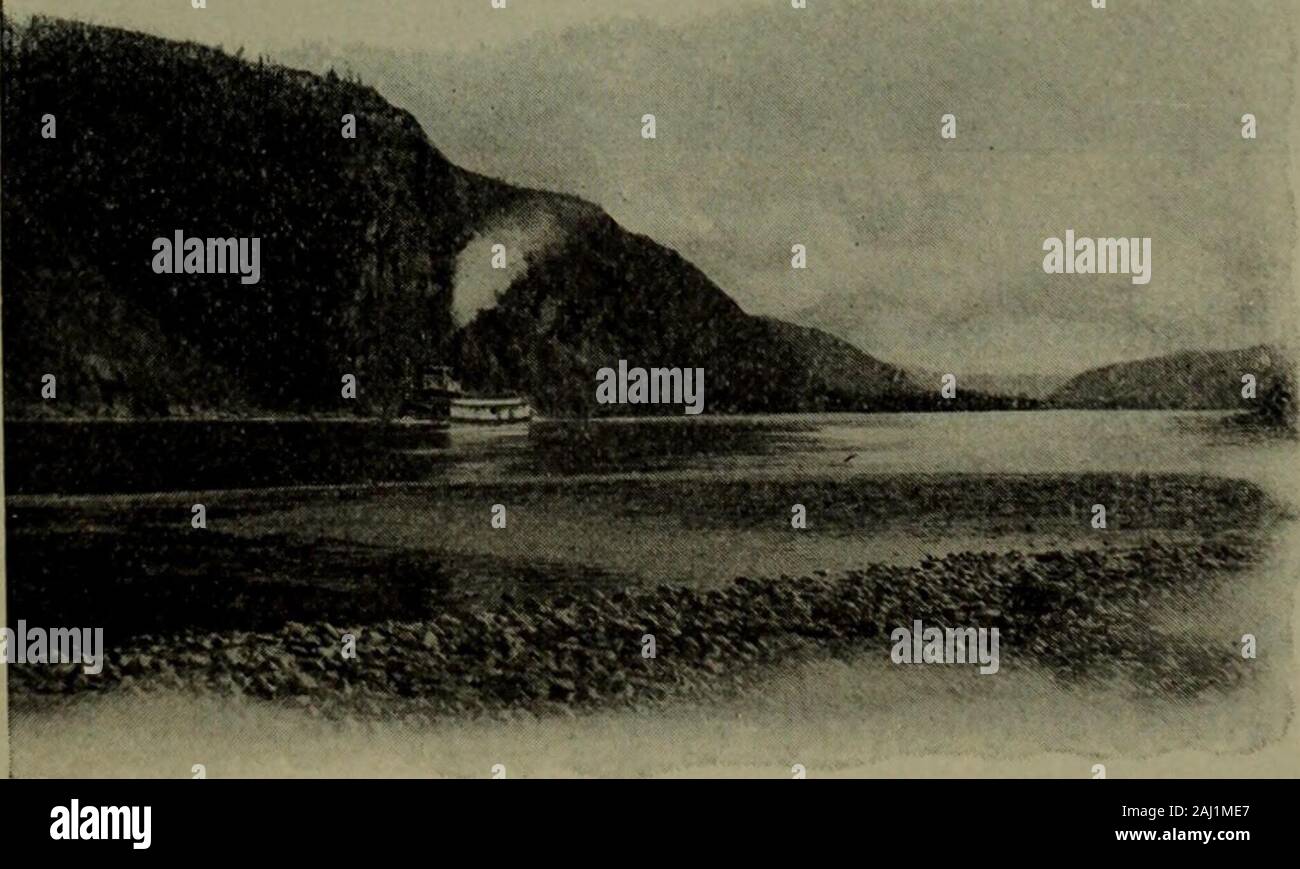 Le transazioni . Vista del Cavallo Bianco, Y. 1, presi a mezzanotte, Giugno 1902. su un esame critico di tutti i fatti osservati, le stime di coprire almeno25,000 chilometri quadrati, con una profondità media di 3 in., che rappresentano un volume di 1,18 cu. miglia di cenere, equivalente a qualcosa di meno di un miglio di cubi di materiale solido.Mt. Wrangell è il più vicino vulcano noti e possono essere stati la fonte di thedeposit. Da varie indicazioni, il dottor Dawson deduce che l'eruzione deve. Le scogliere di granito, vicino a Dawson, Y. T. si sono verificate diverse centinaia, ma non più di un migliaio di anni fa. Simi-lar dep Foto Stock