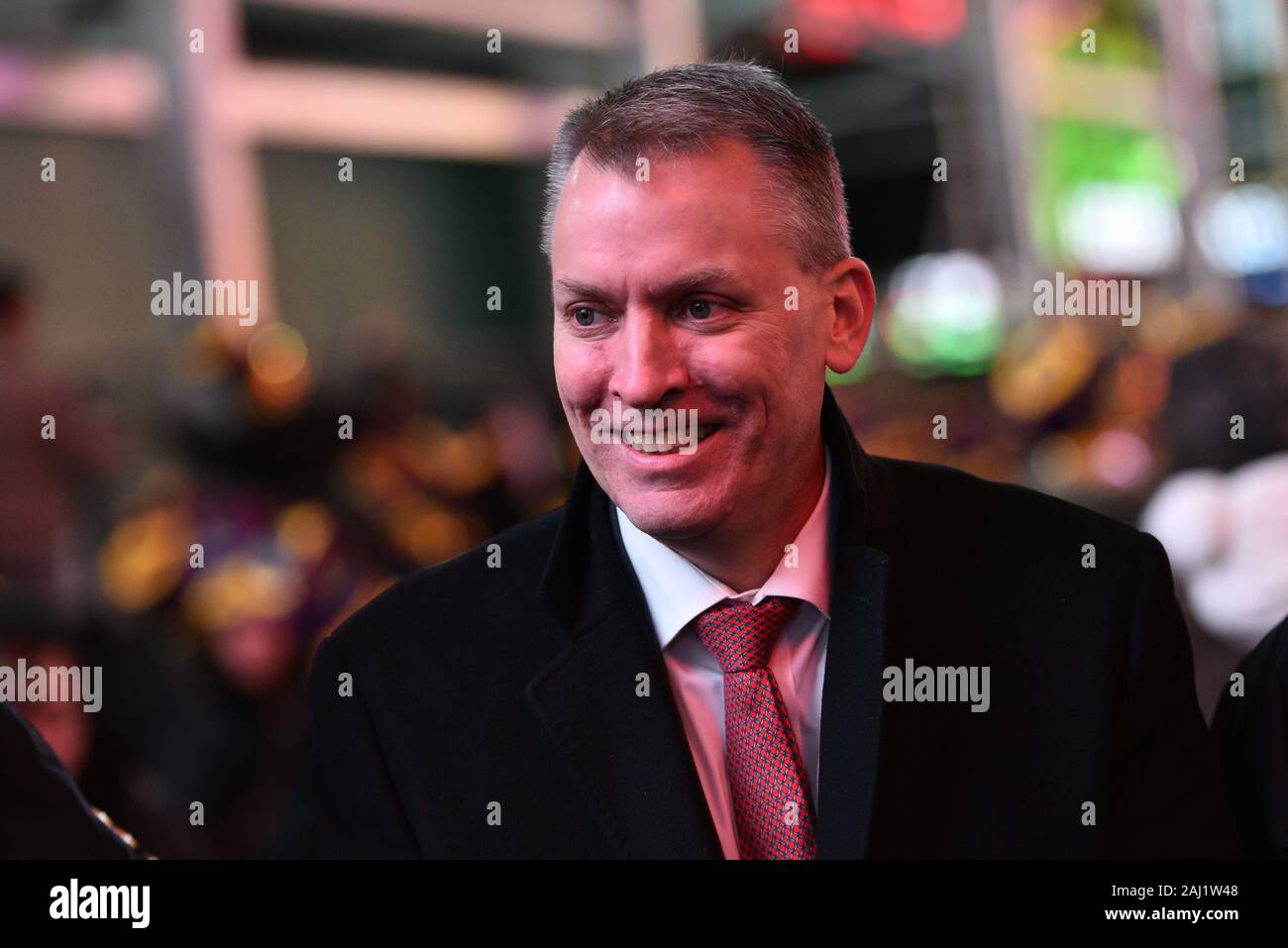 New York City Polizia Dermot Shea durante il Times Square Capodanno 2020 Celebrazione su dicembre 31, 2019 in New York City. Foto Stock