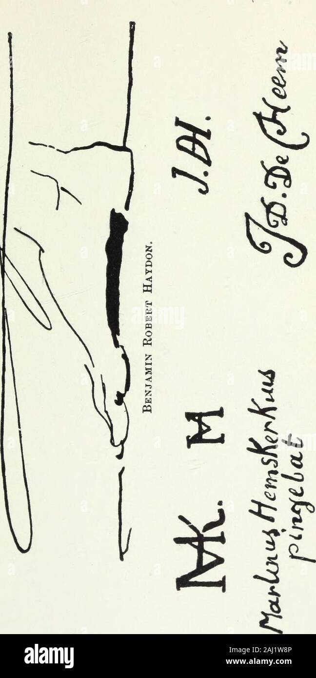 Pittori e le loro opere: un dizionario di grandi artisti che non sono ora vivo, dando i loro nomi, vive e i prezzi pagati per le loro opere nelle aste . a J /go 4 Le Baron Antoine Louis Gros. Francesco Guardi. C 0 r*™ UjJ /raffigurano Giovanni Francesco Barbiere, Guido RtNi. chiamato il Guercino. SIGNATUEES e marchi.-29. JOHANN GOTLIEB HaCKERT. Frans Gysels. J. VAN DER Hagen. LOUIS HAGHE. Dirk Hals. Fbans Hals. Philippe van Hamilton. James Duffield Harding. Margaretha Havermann o Benjamin Robert Haydon. Haverman. Firme e marchi.-30. Firme e marchi.-31. Daniel van Heil.Giovanni Battista v Foto Stock