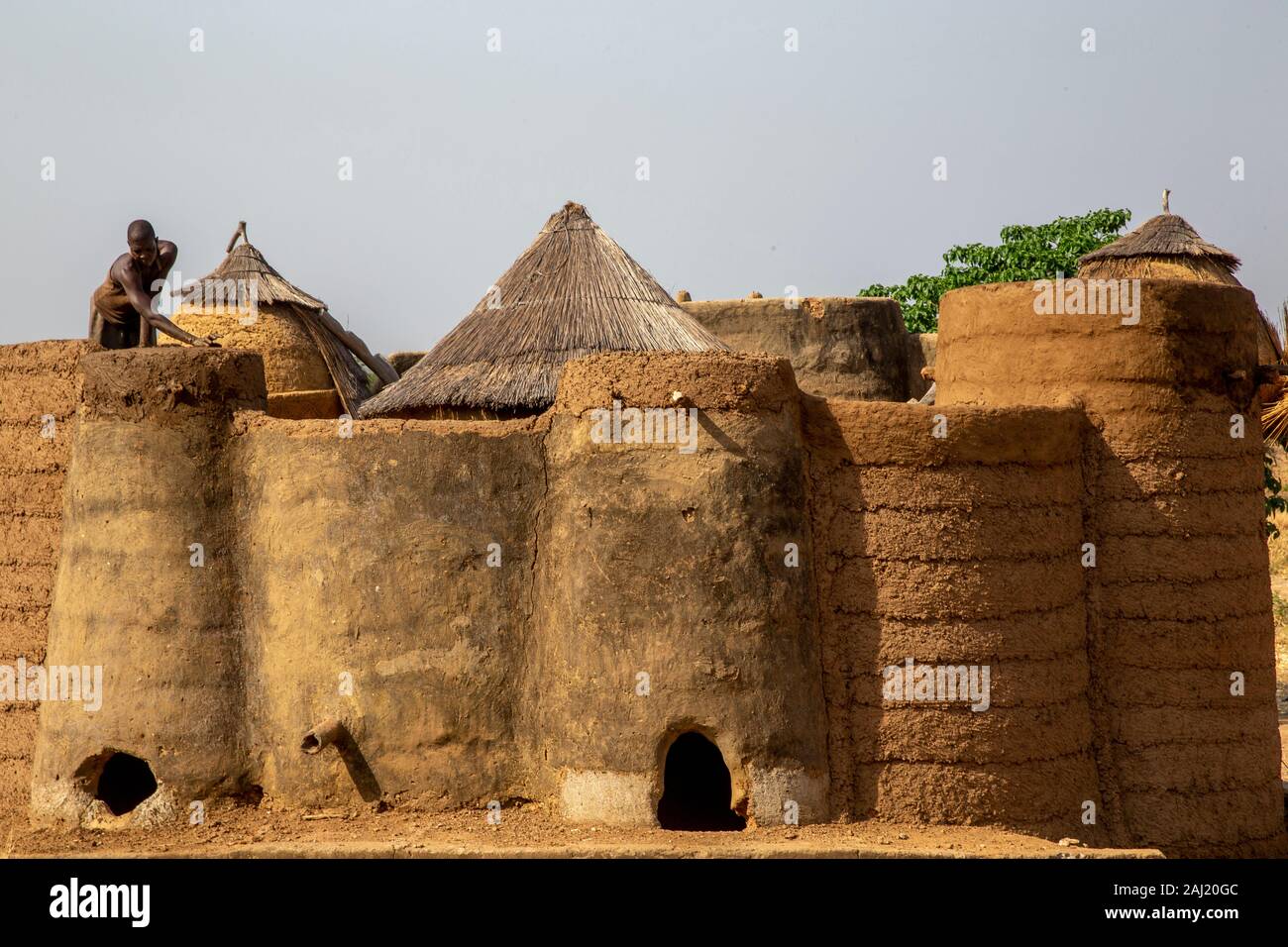 Batammariba house edificio in un Koutammakou villaggio nel nord del Togo, Africa occidentale, Africa Foto Stock
