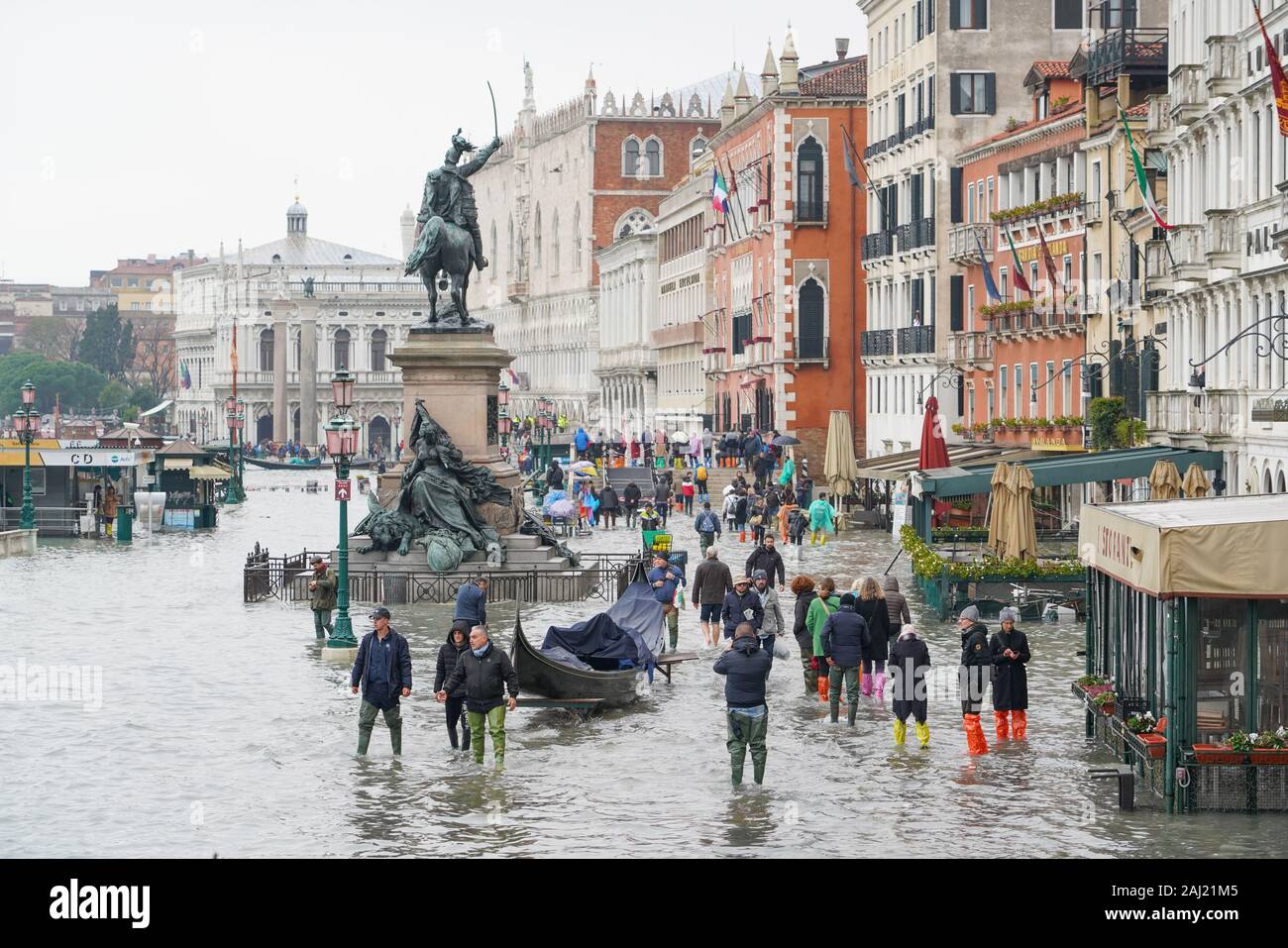 Alta marea a Venezia, novembre 2019, Venezia, UNESCO, Veneto, Italia, Europa Foto Stock