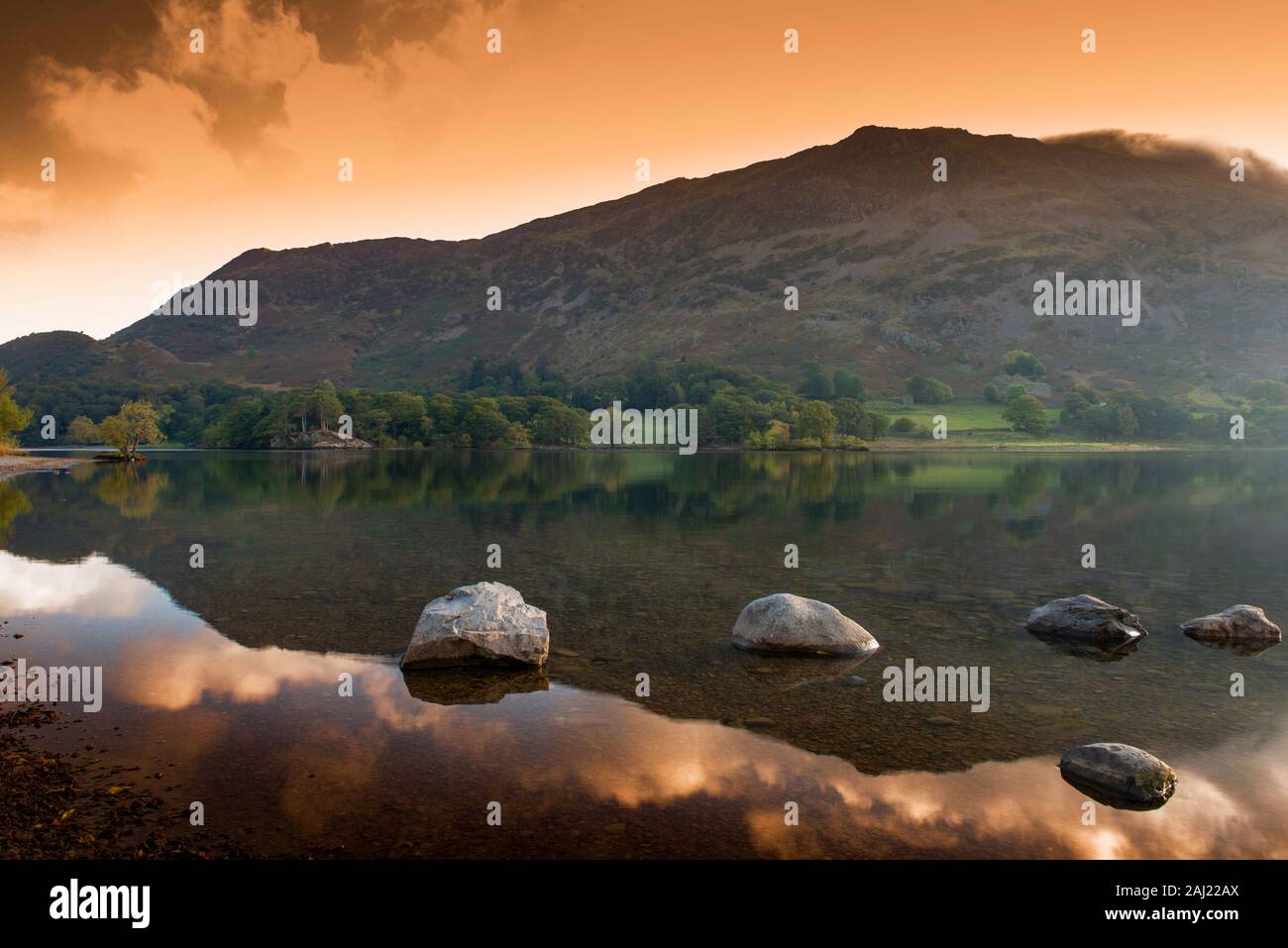 Ullswater Lake nel distretto del lago a Glenridding. Cumbria, Regno Unito Foto Stock