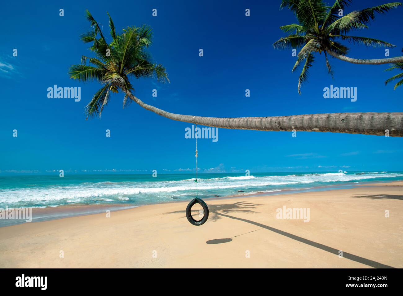 Spiaggia Vicino Galle, Sri Lanka, Asia Foto Stock