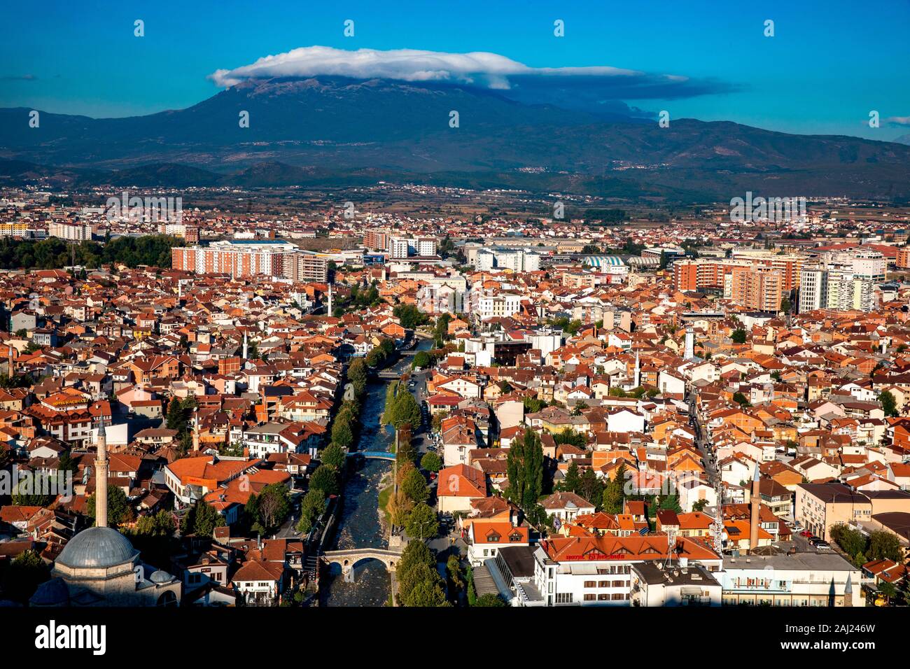 Vista di Prizren, Kosovo, Europa Foto Stock