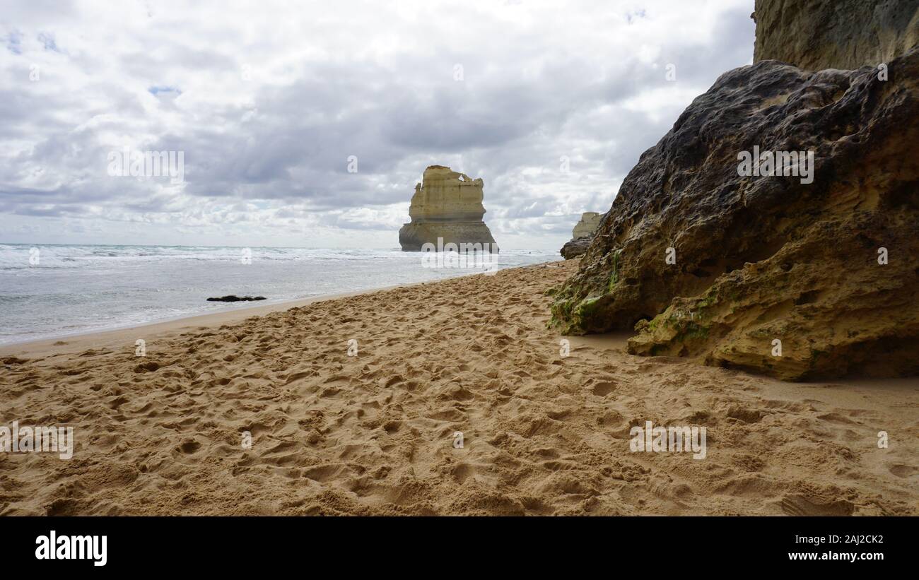 Scene lungo la Great Ocean Road in Victoria/Australia Foto Stock