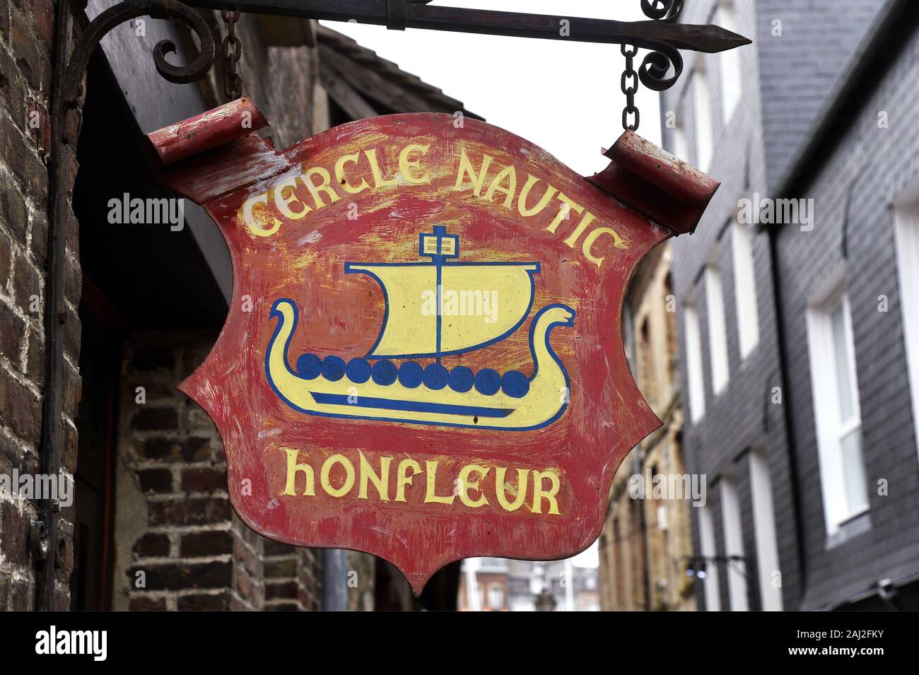 Segno Nautic Club - Honfleur - Calvados - Francia Foto Stock