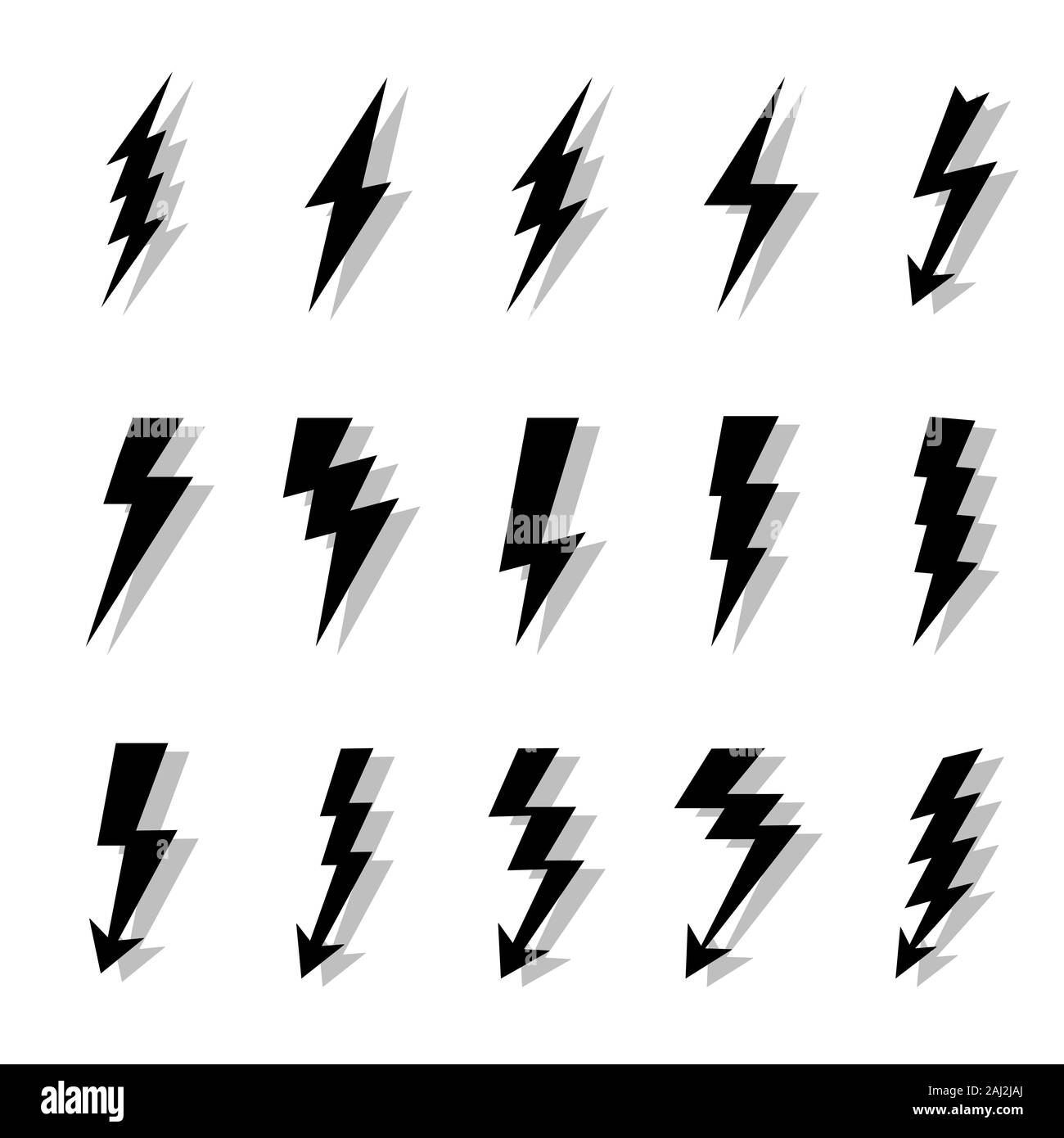 Logo vettoriale Lightning Bolts. Concetto di energia ed elettricità. Raccolta flash. Simboli elettrici e di potenza, alta velocità, rapidità e rapidità Illustrazione Vettoriale Logo vettoriale Lightning Bolts. Concetto di energia ed elettricità. Raccolta flash. Simboli elettrici e di potenza, alta velocità, rapidità e rapidità Illustrazione Vettoriale