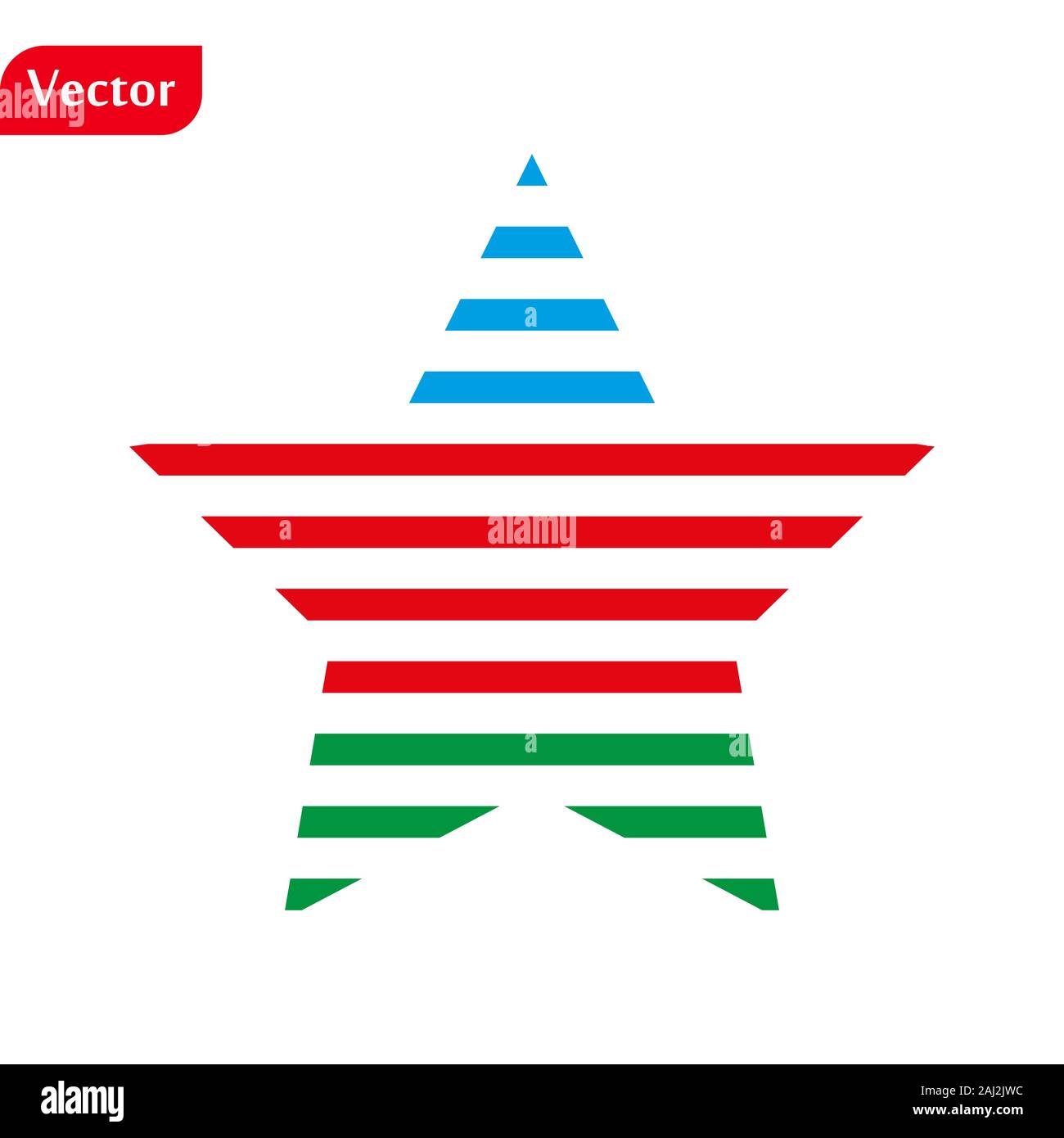 Azerbaigian bandiera in forma di stelle su sfondo bianco. eps10 Illustrazione Vettoriale