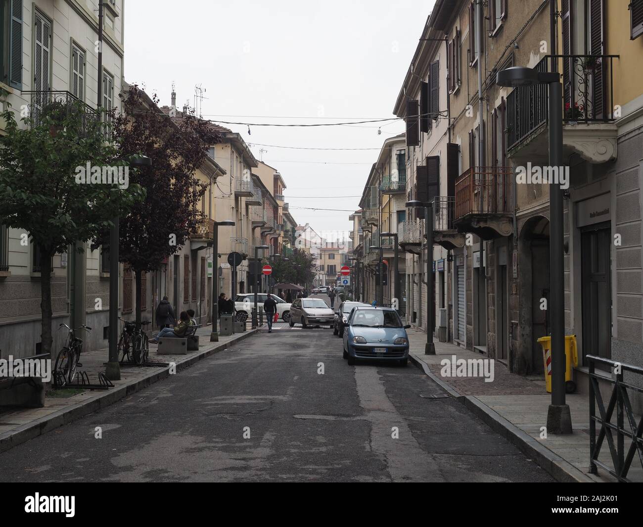 SETTIMO TORINESE, Italia - circa ottobre 2019: strada pedonale Via Roma Foto Stock
