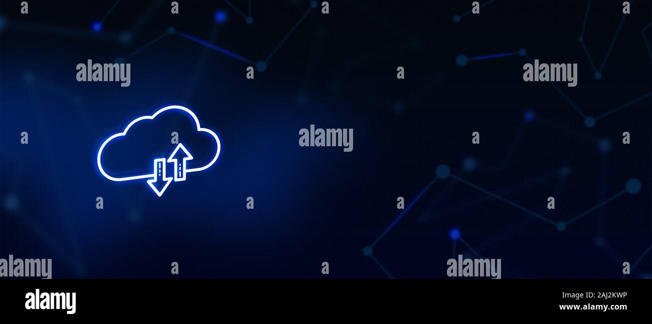 Server cloud, sincronizzazione cloud, servizi cloud, sicurezza informatica, tecnologia digitale, tecnologia wireless, cloud computing, background del sito Web Foto Stock