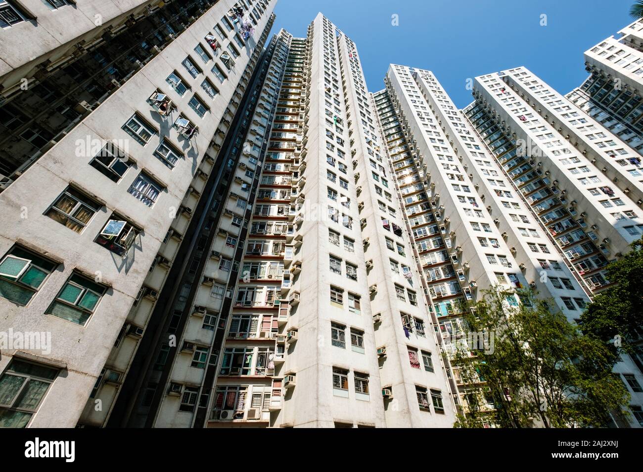 Edificio residenziale facciata, real estate esterno, HongKong - Foto Stock