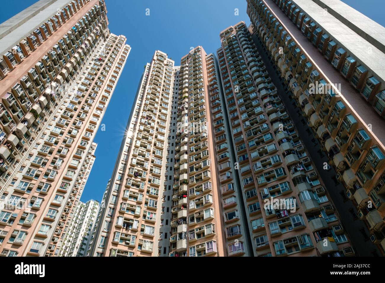 Edificio residenziale facciata, real estate esterno, HongKong - Foto Stock