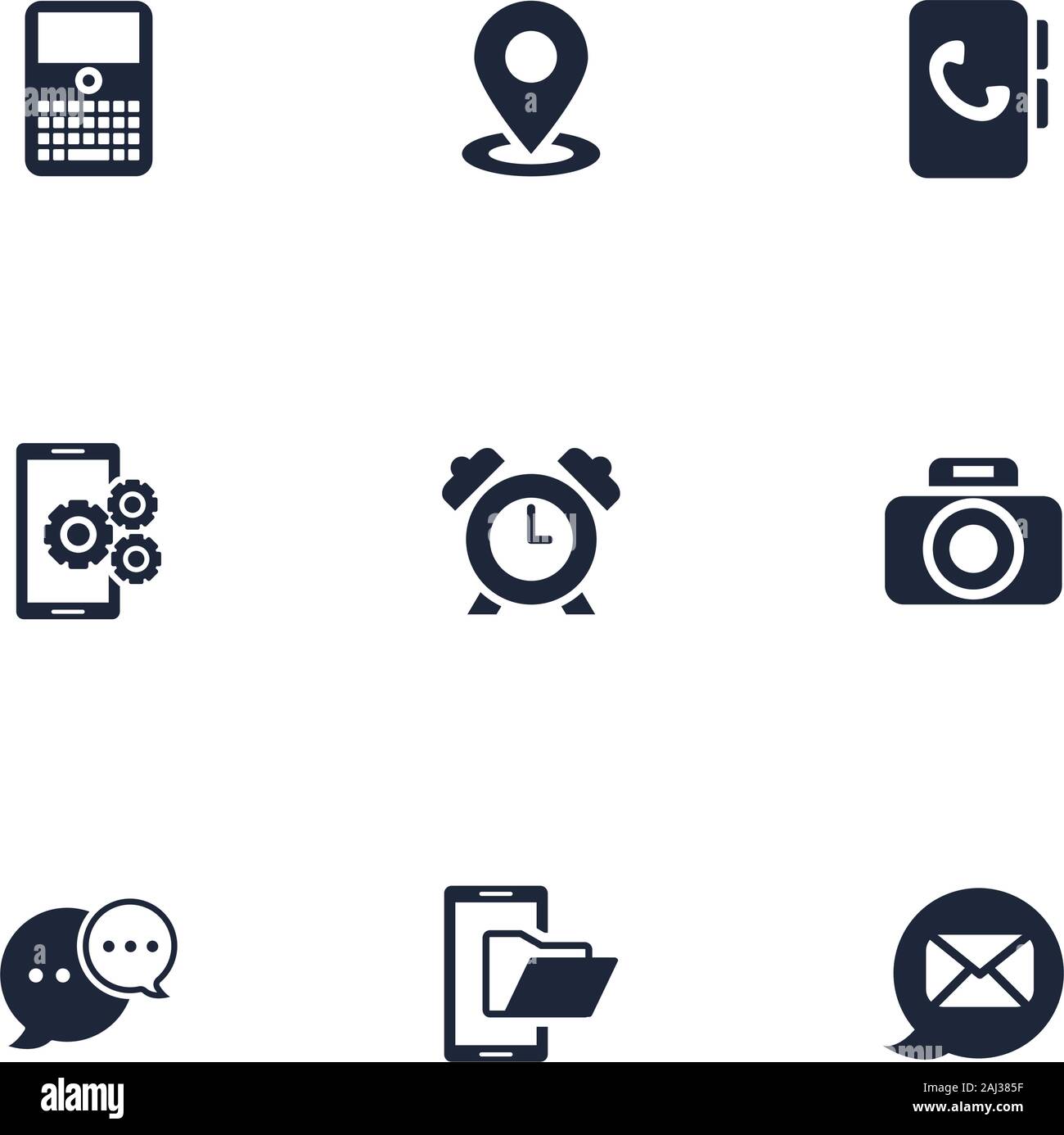 Bundle di phone set di icone Illustrazione Vettoriale