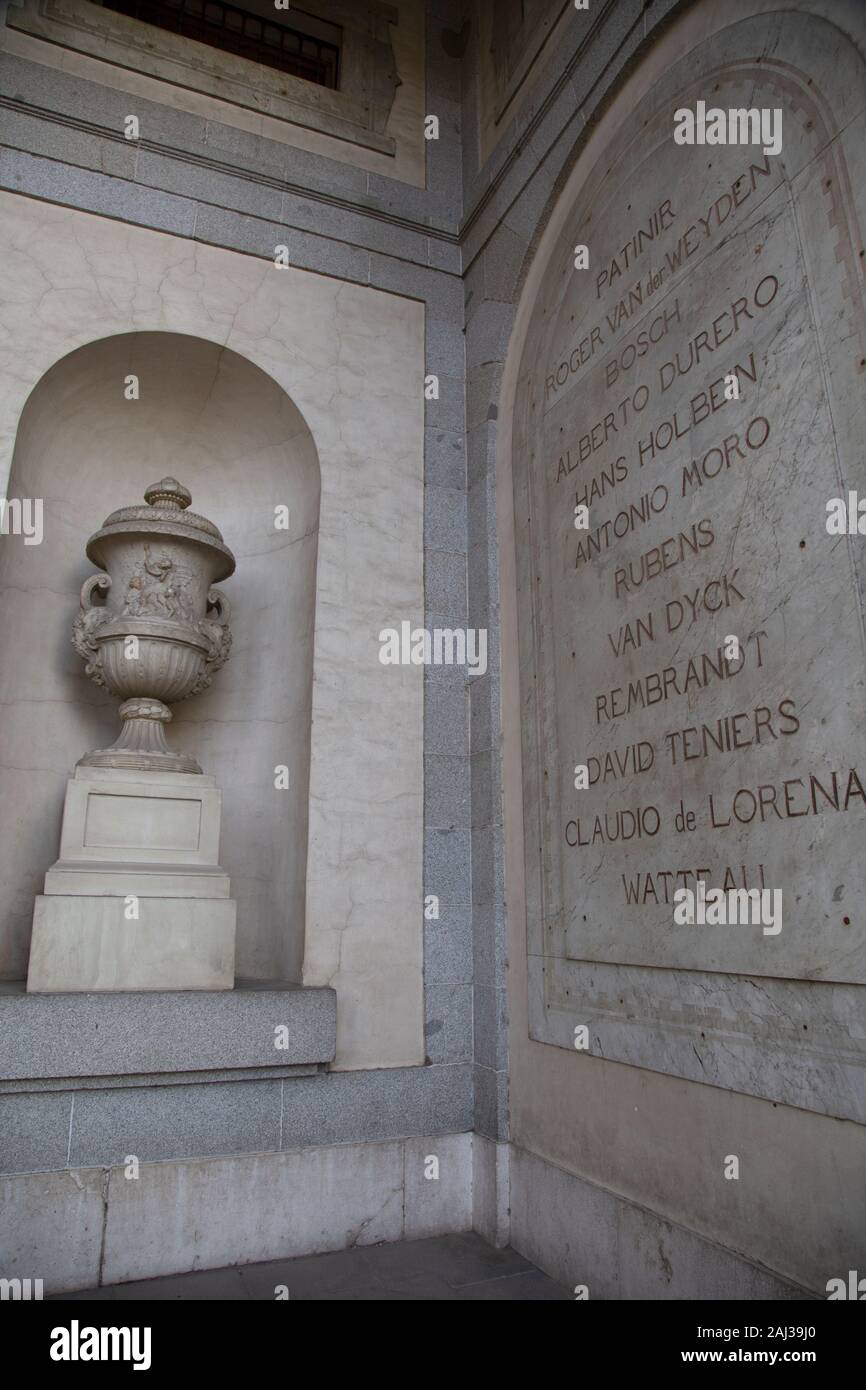 Ingresso al Museo del Prado di Madrid in Spagna Foto Stock