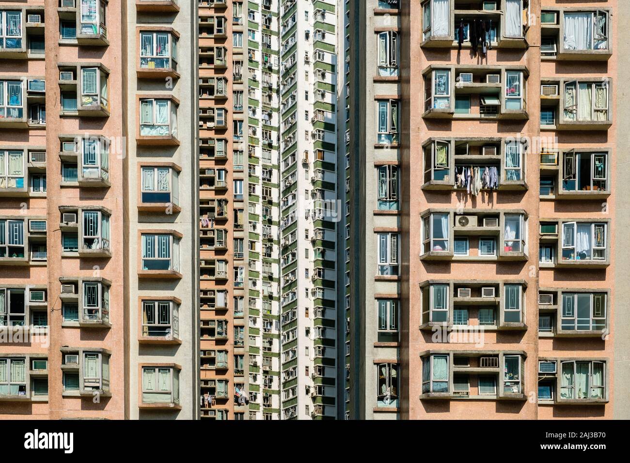 Edificio residenziale facciata, real estate esterno, HongKong - Foto Stock