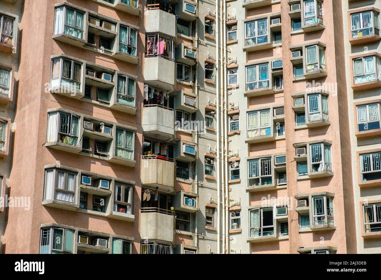 Edificio residenziale facciata, real estate esterno, HongKong - Foto Stock