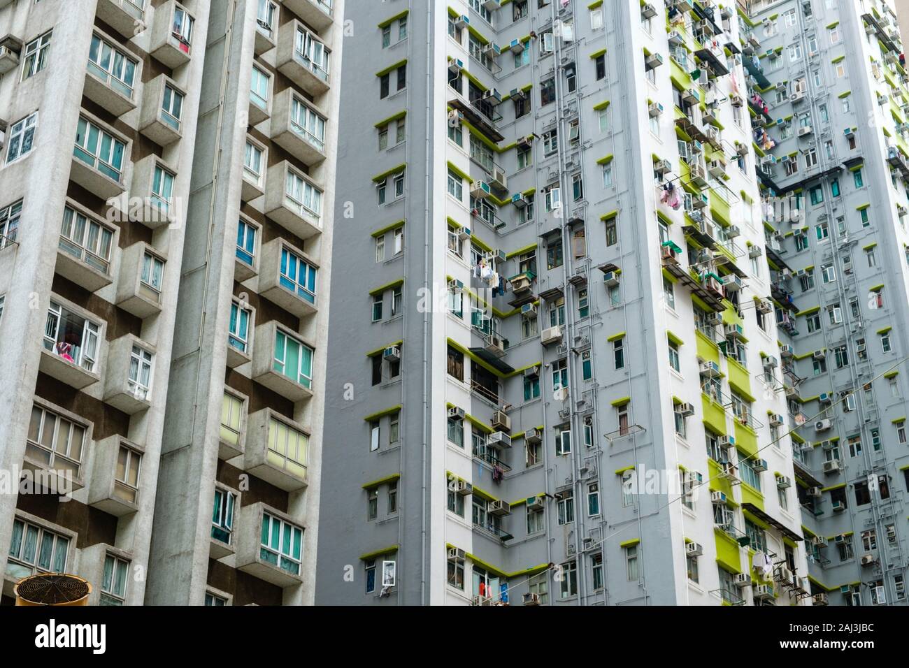 Edificio residenziale facciata, real estate esterno, HongKong - Foto Stock