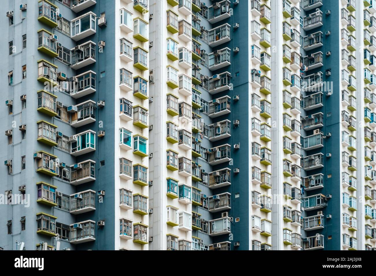 Edificio residenziale facciata, real estate esterno, HongKong - Foto Stock