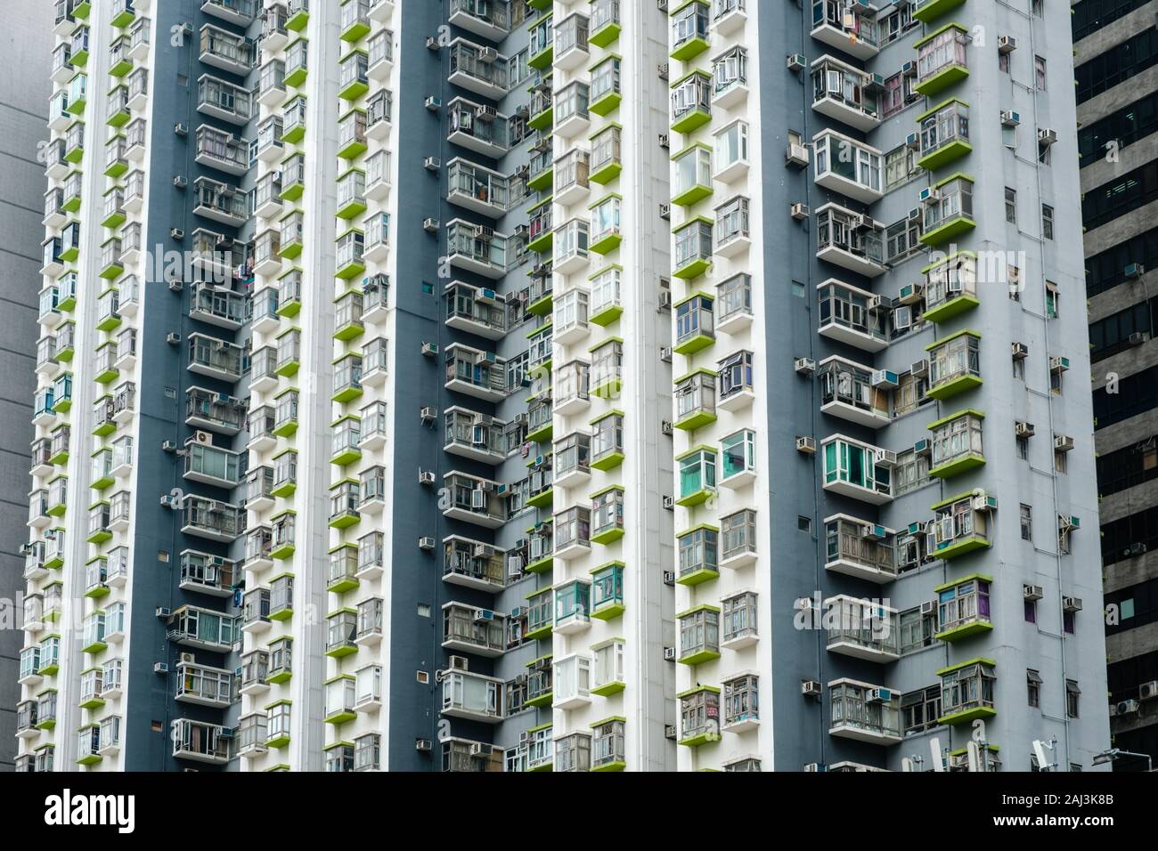 Il grattacielo residenziale edificio, real estate esterno, HongKong - Foto Stock