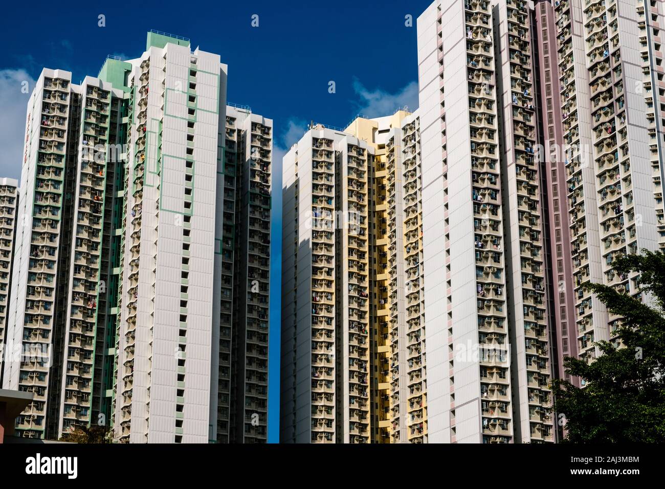 Edificio residenziale facciata, real estate esterno, HongKong - Foto Stock