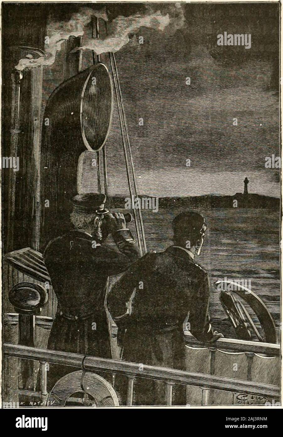 L'Invasione de la mer . Magellan. Le Commandant Lafayate nen avait donc punto res-senti les effets, et il arrivait à destinazione avec une avance deplusieurs jours. Douze heures plus tard, la goélette eût été lombo déjà, et il auraitfallu renoncer à poursuivre la bande Kongre et figlio chef. Le Commandant Lafayate ne laissa pas sécouler cette nuitsans avoir été mis au courant de ce qui sétait passé depuis troismois à la baie dElgor. Si Vasquez était à bord, ses camarades Felipe et Moniz né-taient pas avec lui. Figlio compagnon, personne ne le connaissaitet ne savait figlio nom. Le Commandant Lafayate les Foto Stock