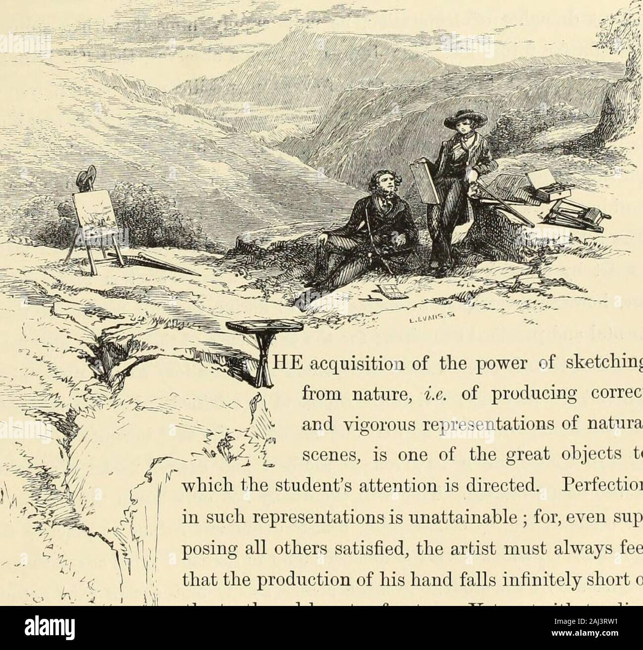La teoria e la pratica della pittura di paesaggio in acqua-colori illustrato da una serie di venti-sei disegni e schemi di colori, e numerose xilografie . re in presenza di luce solare, lavaggi della luce di colore rosso e giallo ocra, o cad-mium, con giallo limone, possono essere utilizzati. Tuttavia la luce dei toni della moun-tains appaiono, nessuna opportunità dovrebbe essere trascurato di confrontandole withwhite carta posizionati nella stessa luce; per la quantità di tono su oggetti nonè evidente agli occhi imless ci avvaliamo di tali aiuti. Da com-girando la forza di questi toni, dovremo imparare a dare loro solo thatforce che la nostra limitata Foto Stock