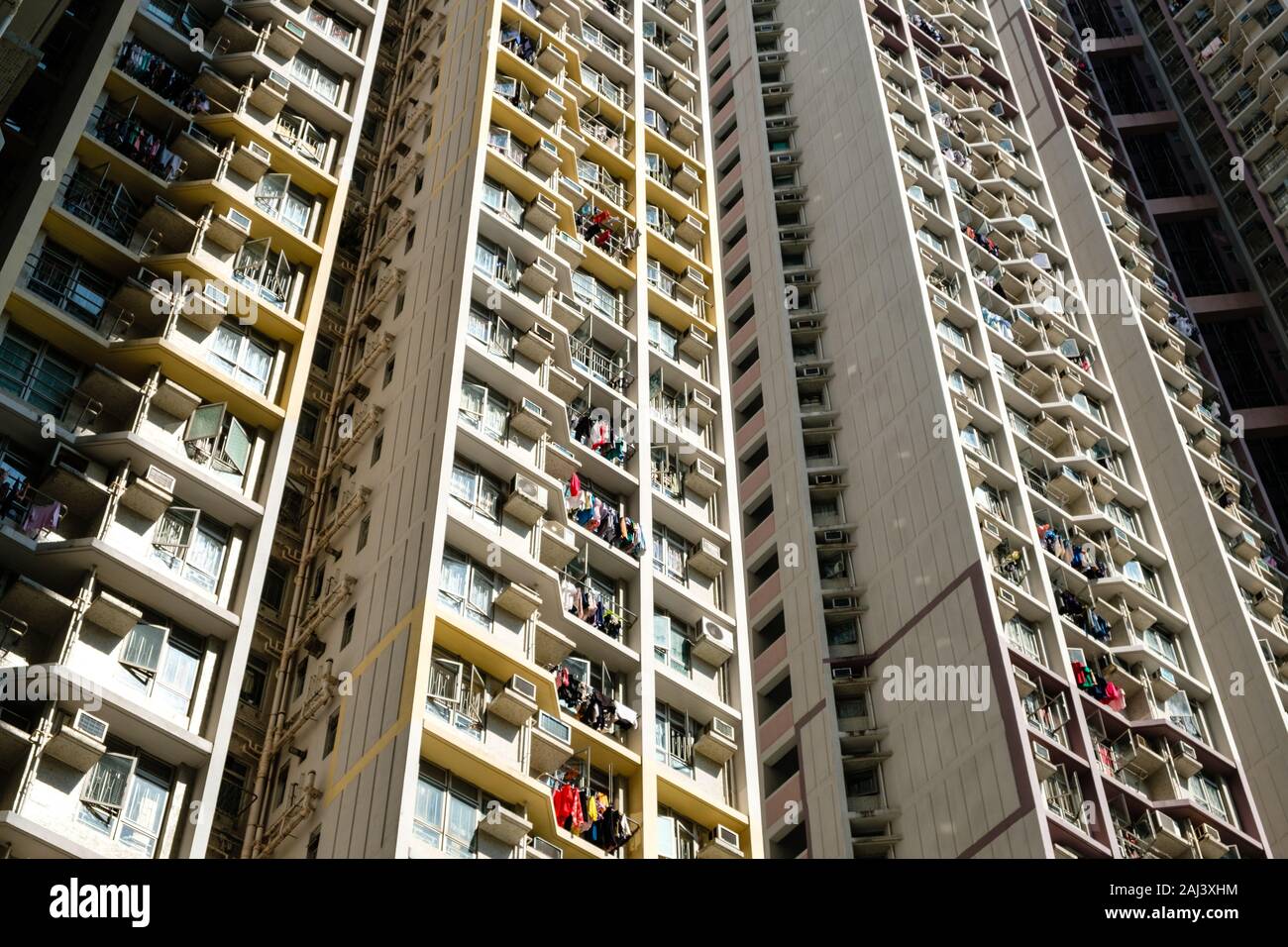 Edificio residenziale facciata, real estate esterno, HongKong - Foto Stock