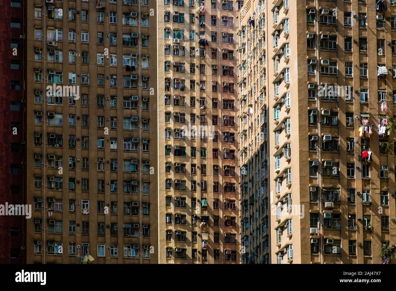 Edificio residenziale facciata, real estate esterno, HongKong - Foto Stock