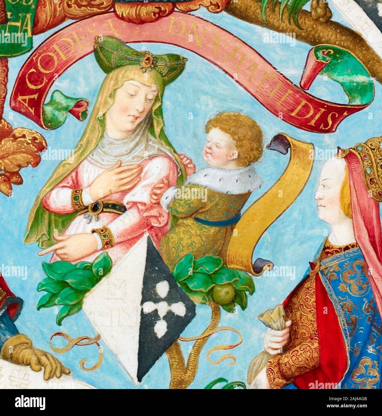 Matilde II di Boulogne, contessa di Boulogne nella sua propria destra e Regina del Portogallo dal matrimonio di Re Afonso III dal 1248 fino al loro divorzio nel 1253. António de Holanda, circa 1530 Foto Stock