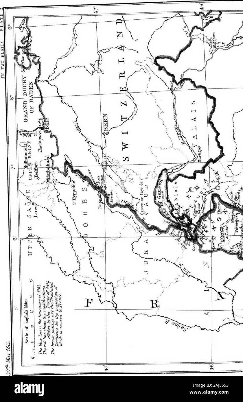 La mappa di Europa dal trattato; che mostra le varie politiche e i cambiamenti territoriali che hanno avuto luogo dal momento che la pace generale del 1814 con numerose mappe e note .. . &Lt;1 Jtccn iQ/urdJ, ^fXstoh^,56OwringCross MAE impennarsi in 1814 MAE JFRANCE nel 1814. Foto Stock