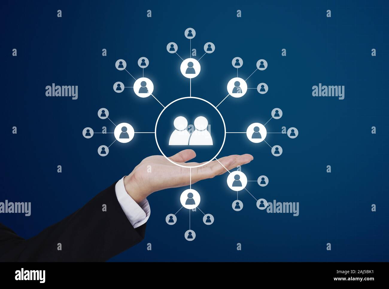 Business cura del cliente e servizio risorse umane e il social networking Foto Stock