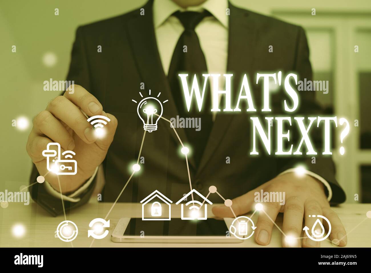 Segno di testo che mostra ciò che S è Nextquestion. Business photo presentazione di incertezza circa il seguente piano o le azioni da eseguire Foto Stock