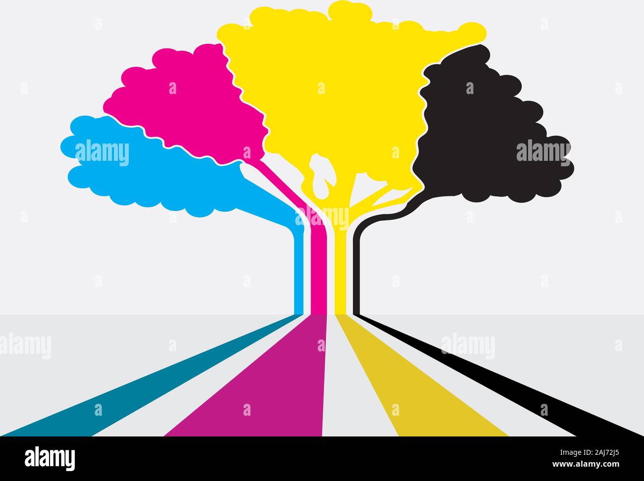 albero cmyk Foto Stock