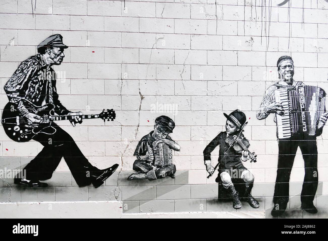 Arte di strada Jef Aerosol Rue des Renards Bruxelles 27/12/2019 Foto Stock