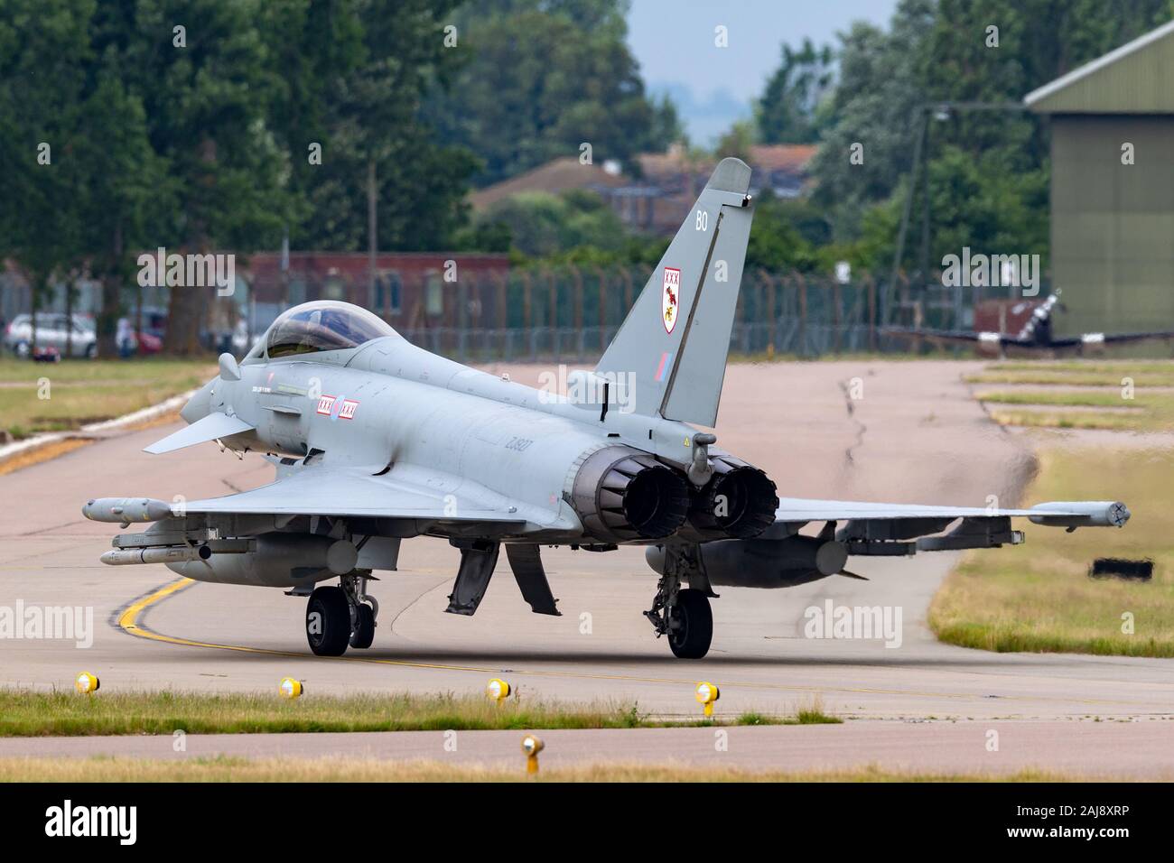 Royal Air Force (RAF) Eurofighter EF-2000 Typhoon FGR4 multirole fighter aircraft ZJ927 dal No.29(R) a RAF Coningsby. Foto Stock