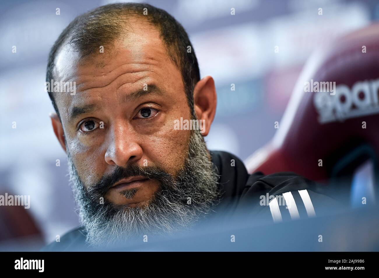 Torino, Italia. 21 Agosto 2019: Nuno Espirito Santo, allenatore di Wolverhampton Wanderers FC, parla nel corso di una conferenza stampa alla vigilia di UEFA Europa League playoff round partita di calcio tra Torino FC e Wolverhampton Wanderers FC. Credito: Nicolò Campo/Alamy Live News Foto Stock