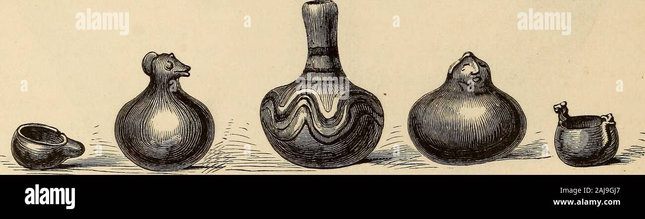 Una storia popolare degli Stati Uniti : dalla prima scoperta dell emisfero occidentale dall'Northmen, alla fine del primo secolo dell'unione degli Stati ; preceduto da uno schizzo del periodo preistorico e dell'età del tumulo costruttori . Gli attrezzi di rame scoperti di recente in Wisconsin. [Dalla collezione del Wisconsin Historical Society.] n. 5. - Uno scalpello, apparentemente cast, il grezzo-ness mostra sabbia-stampo e macchie bianche ofmelted argento. No. 6. - Un punteruolo. No. 7. - Una lancia-testa, 11 pollici in lunghezza,con presa per la maniglia. No. 8. - Un adze. No. 1.-Un Adze, con ali per Foto Stock