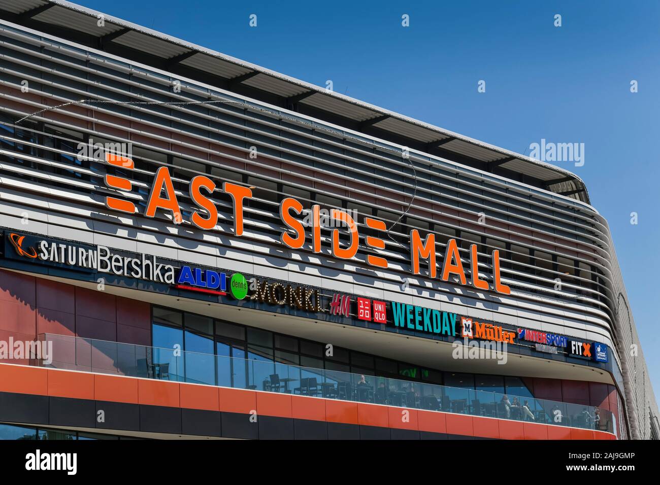 East Side Mall, Tamara-Danz-Straße, Friedrichshain di Berlino, Deutschland Foto Stock