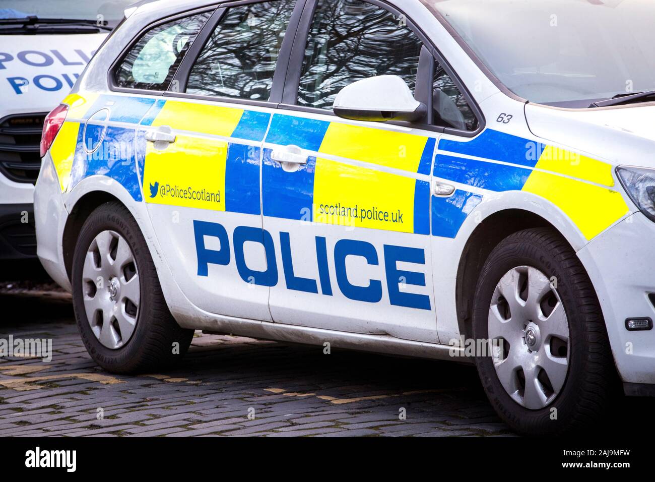 Auto della Polizia parcheggiata fuori la polizia Scozia Gayfield Square Station a Edimburgo. Foto di PA. Picture Data: venerdì 3 gennaio 2020. Foto di credito dovrebbe leggere: Jane Barlow/PA FILO Foto Stock