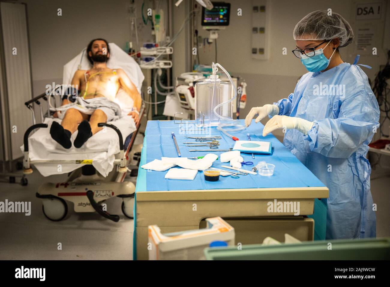 Urgences adulte d'Onu il Centre Hospitalier Foto Stock