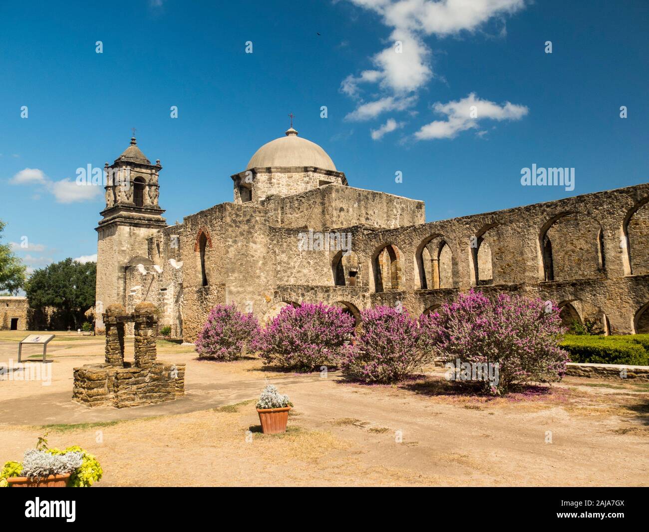 La missione di San Jose, la Regina delle Missioni, San Antonio, Texas Foto Stock