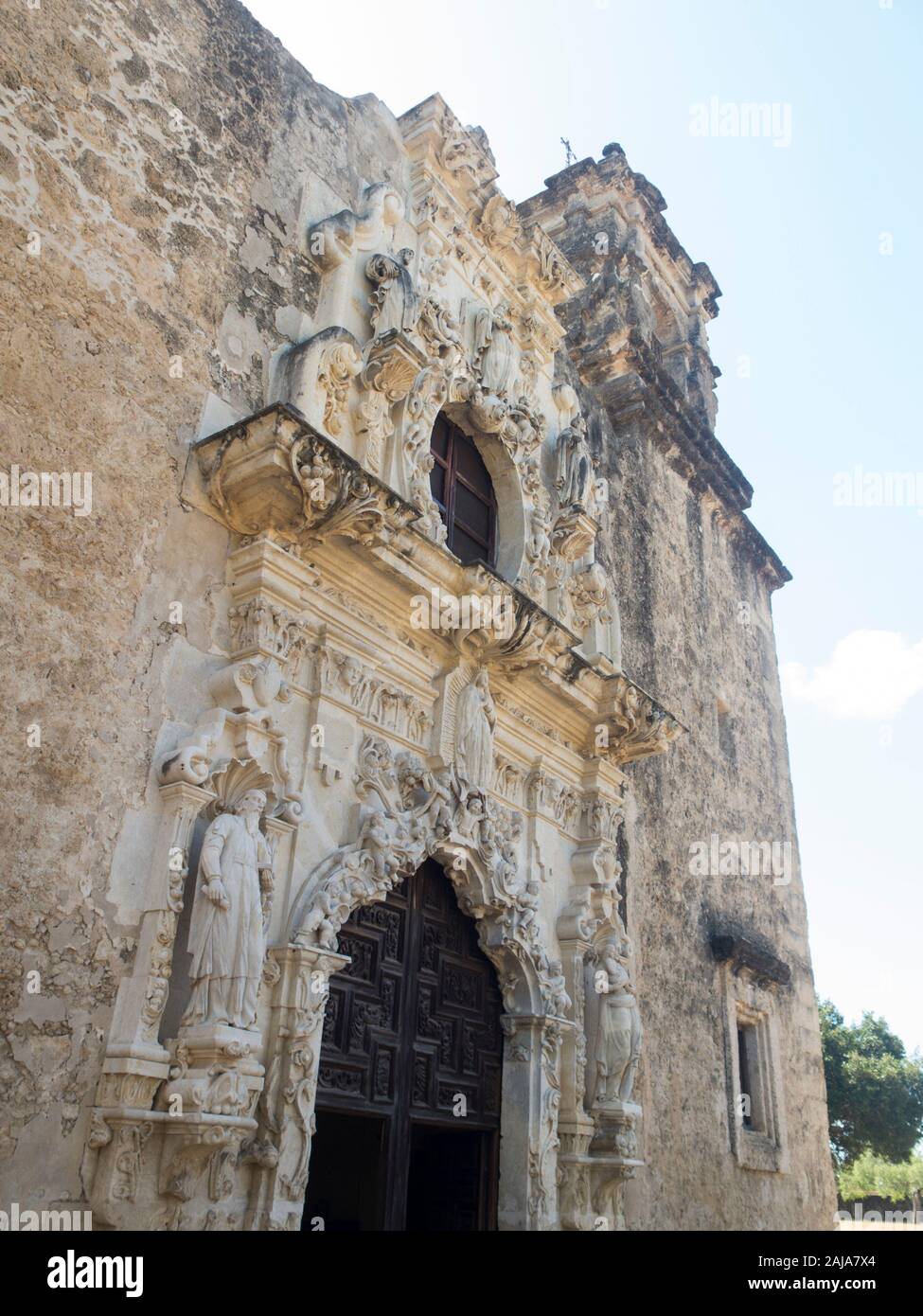 La missione di San Jose, la Regina delle Missioni, San Antonio, Texas Foto Stock