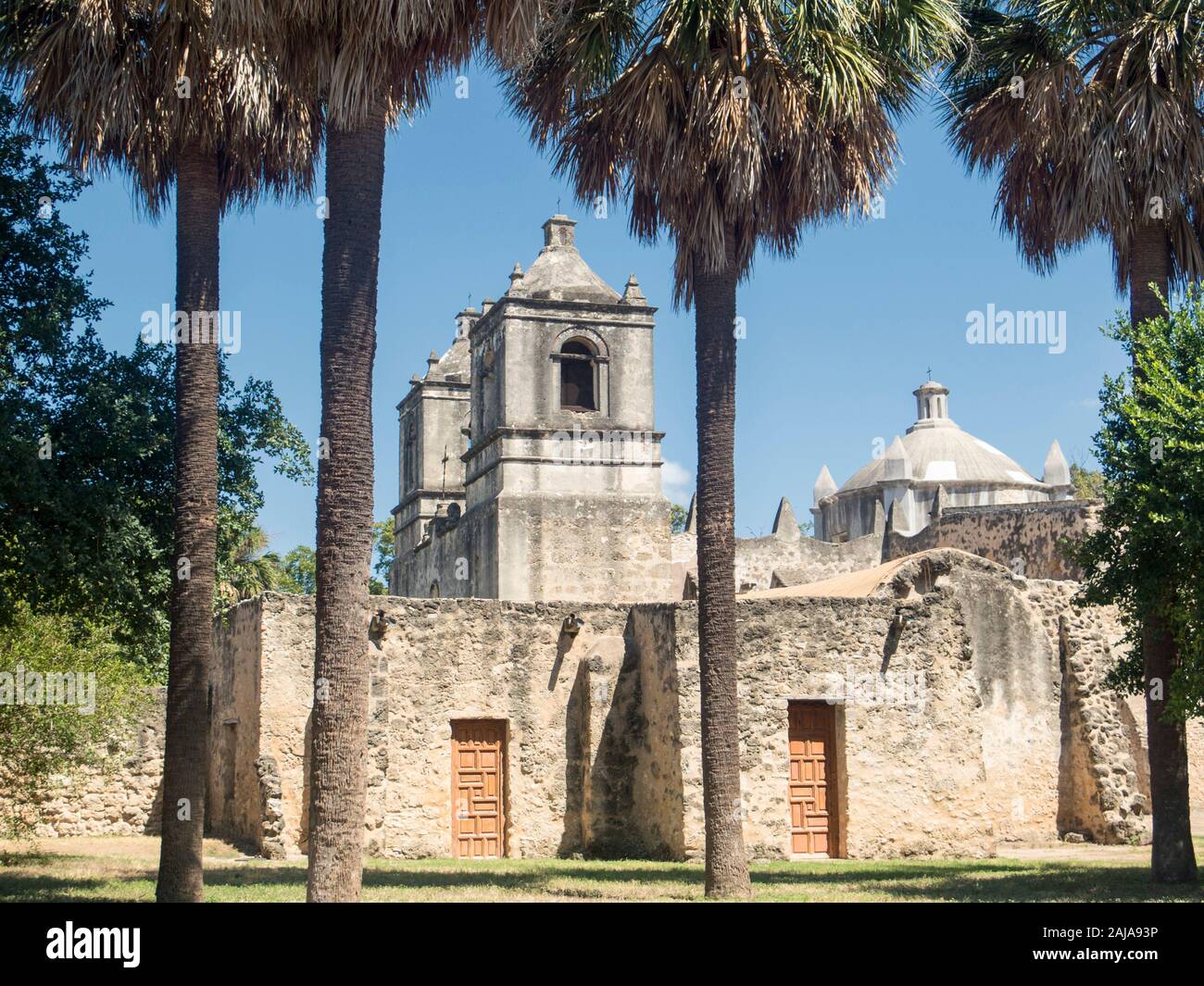 Missione Concepción, San Antonio, Texas Foto Stock