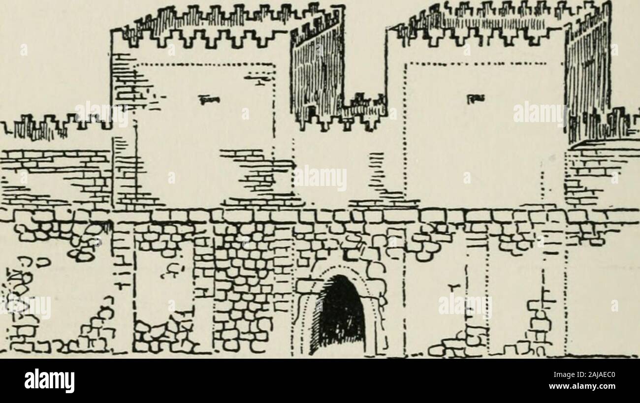 Una storia di Babilonia dalla fondazione della monarchia per la conquista persiana . del circuito. Aseries di fortificazione interna-mura, seguendo la slopeof terreno, incluso un certo numero di aree irregolari,controllata forti essendo costruito su quattro piccoli hillsalong più meridionale di cross-parete, che in posizione di chiusura in thehighest parte della citta'. Il più grande dei citys lunghezza da nord a sud wasabout un miglio e un quarto, e la sua massima larghezza alcuni 232 STORIA DI BABILONIA per tre quarti di miglio, tutto il circuito dell'esistere-ing difese, compresa la minore area sdraiato, extendingto alcuni tre Foto Stock