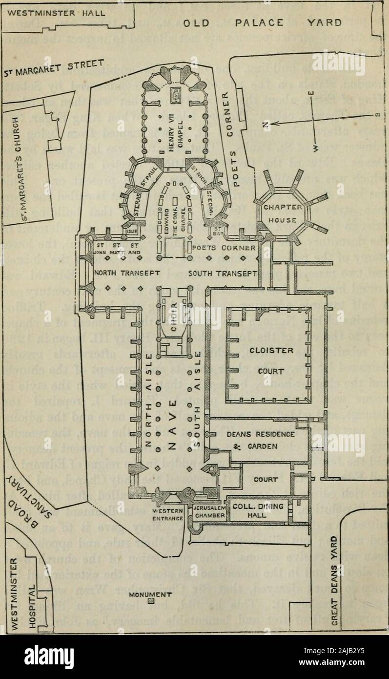 Londra e i suoi dintorni : una guida pratica per le metropoli e le sue vicinanze, illustrata dalle mappe, piani e punti di vista . -House, appartengono a quel periodo quando lo stile invogue era ciò che noi chiamiamo appuntito. Edward I. thedamage riparato e aggiunto la metà orientale della navata e la adiacente-ing parte del chiostro. Il west end della navata, rimangono-ing parte del chiostro, il abbof s house (presente decanato),e la camera di Gerusalemme, sono stati aggiunti in regna di Edward ILand Edward III. Enrico VII rimosso Cappella della Madonna, e builtthe ricco edificio presso east end, il quale è chiamato dopo di lui. Un Foto Stock